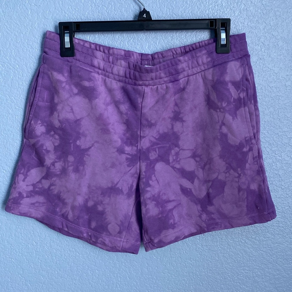 Purple tie dye sweatpant shorts!